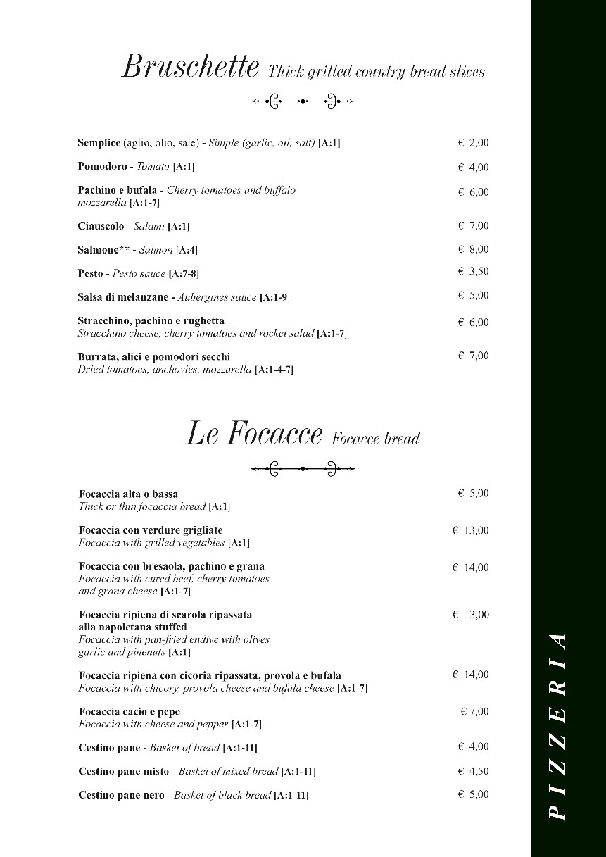 Taverna Rossini menu 2
