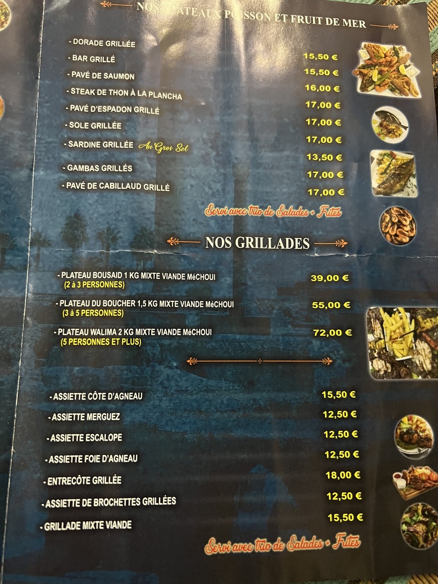 La Porte de Carthage menu 2