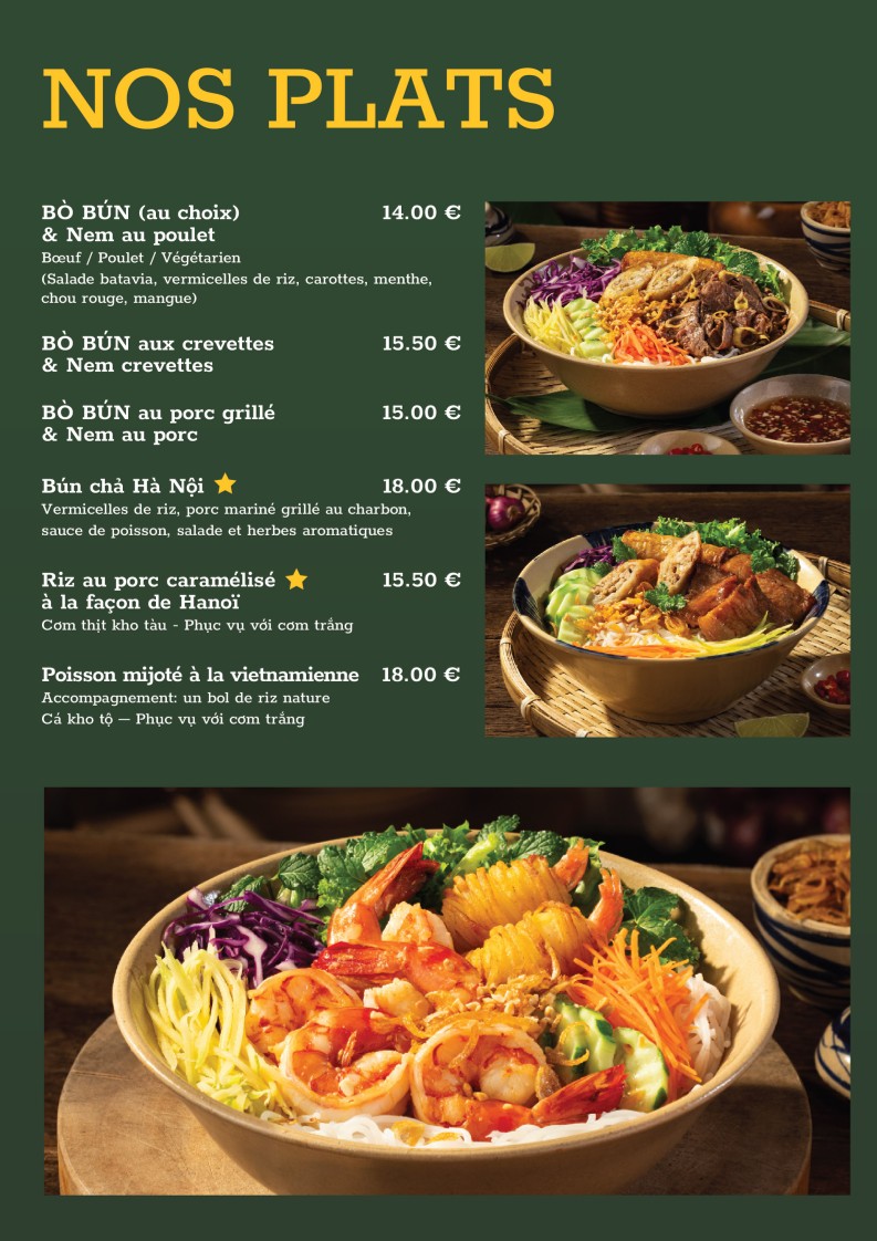 Vi Hanoi menu 1