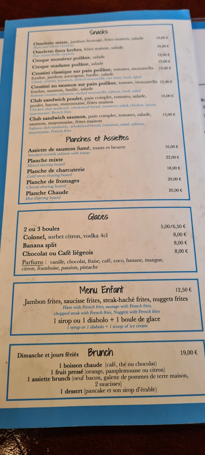 Aux 100 Kilos menu 1