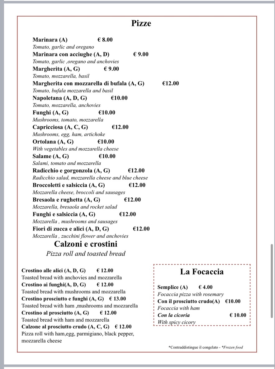 Miraggio Trastevere menu 3