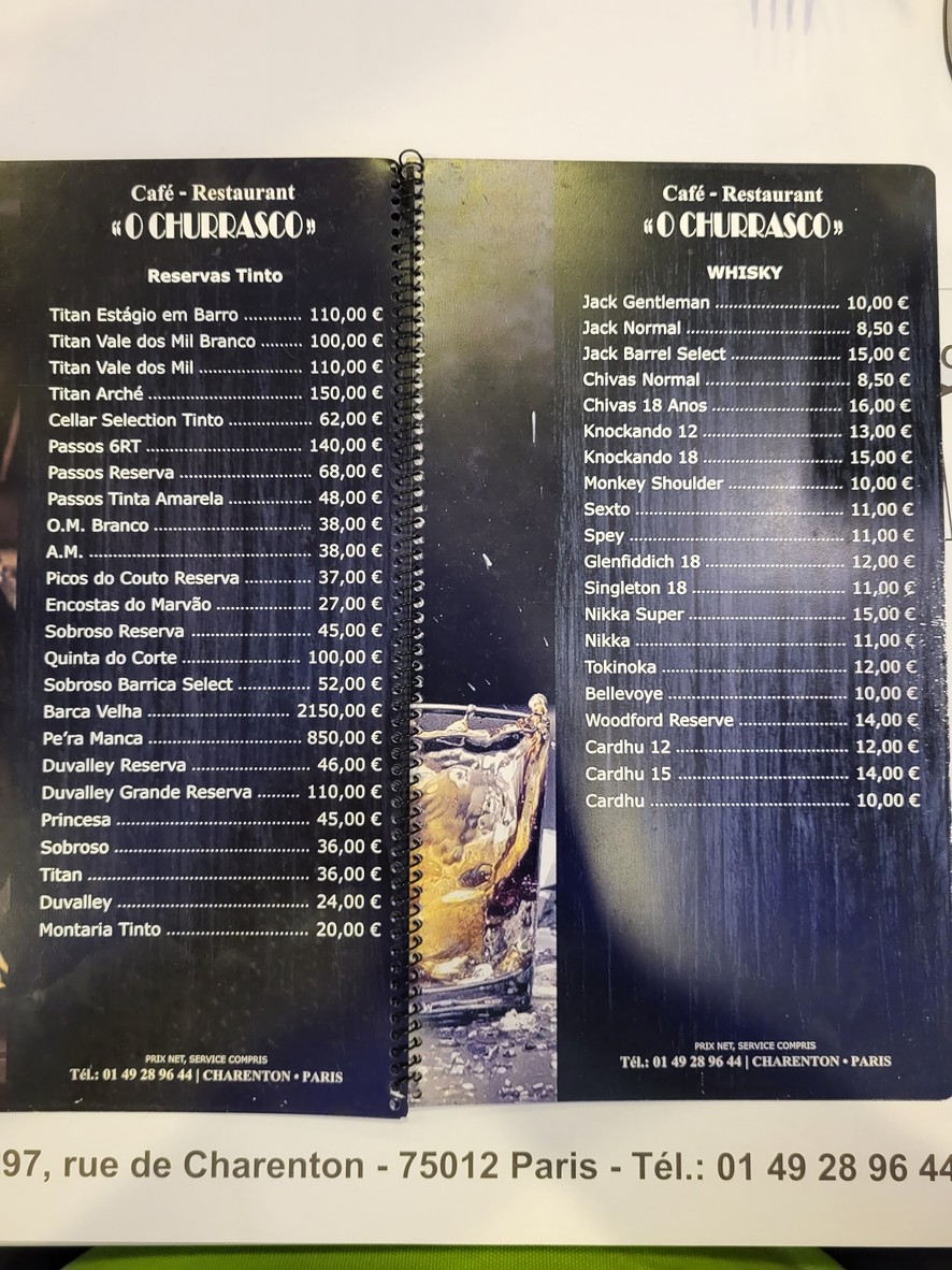 Bar Brasserie O Churrasco menu 3