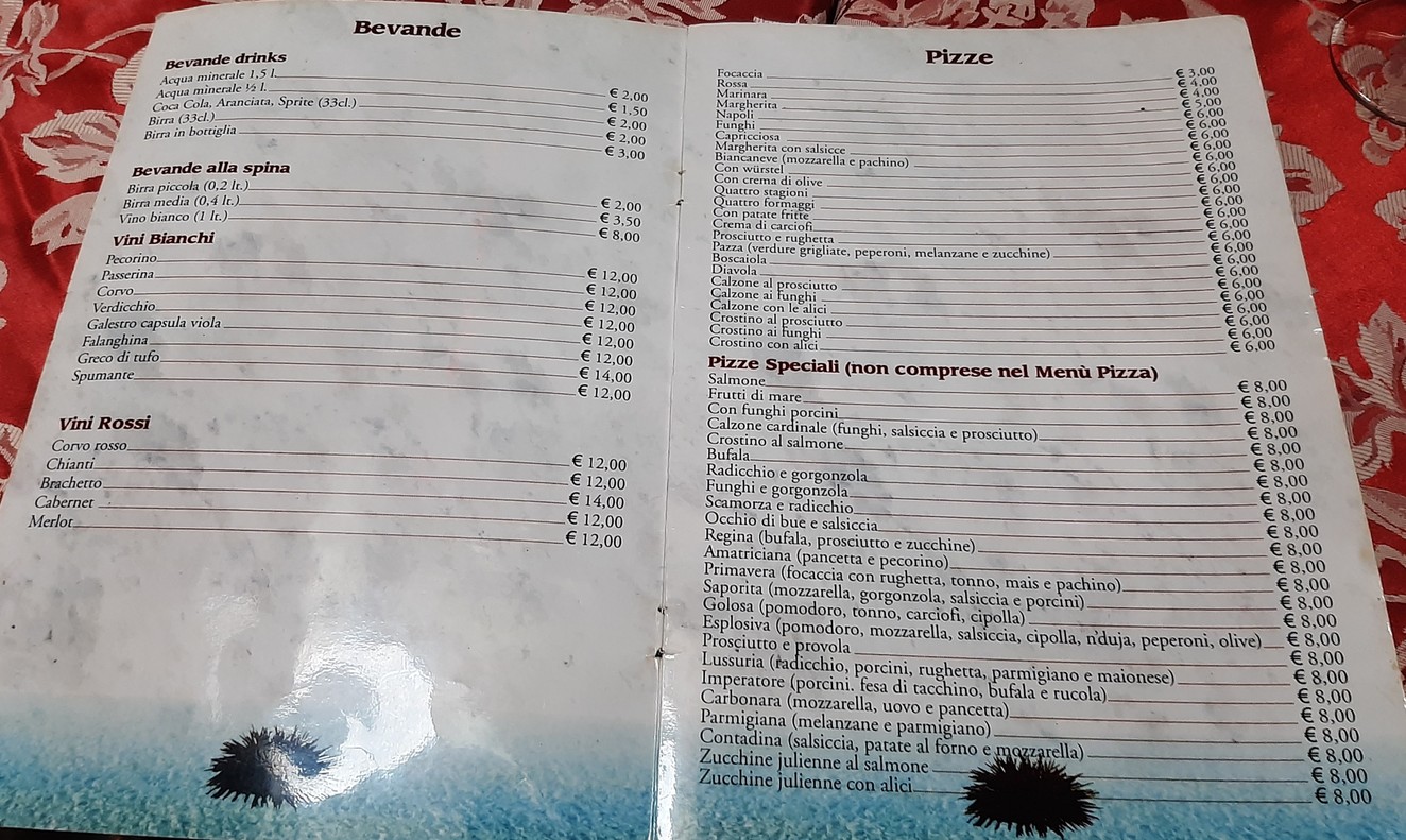 Ristorante Riccio di Mare menu 1