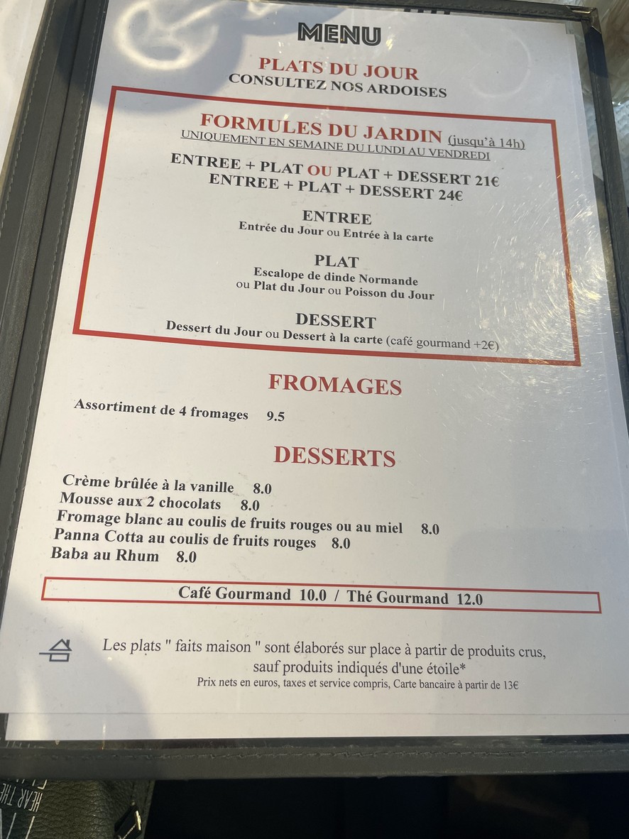 Le Jardin menu 3