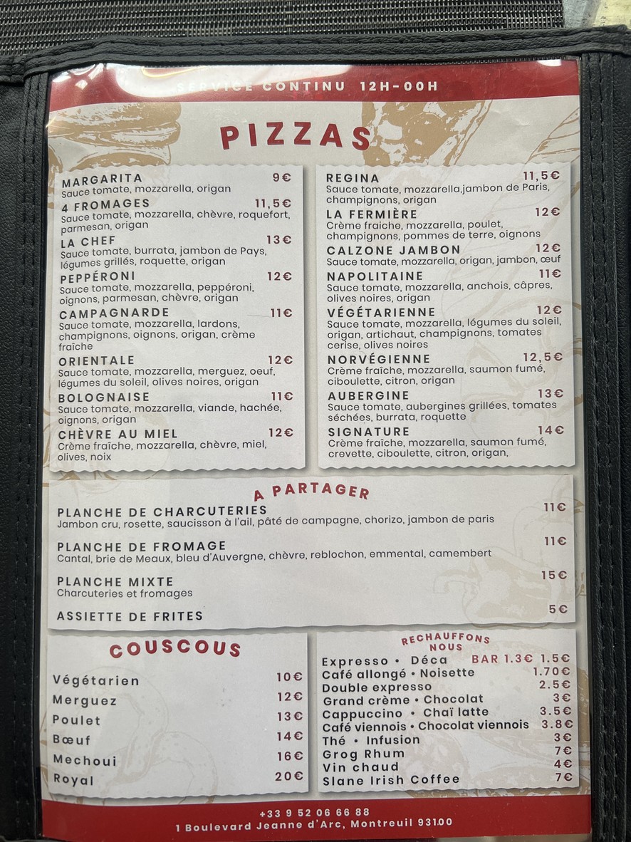 Au Lèche Vins menu 2