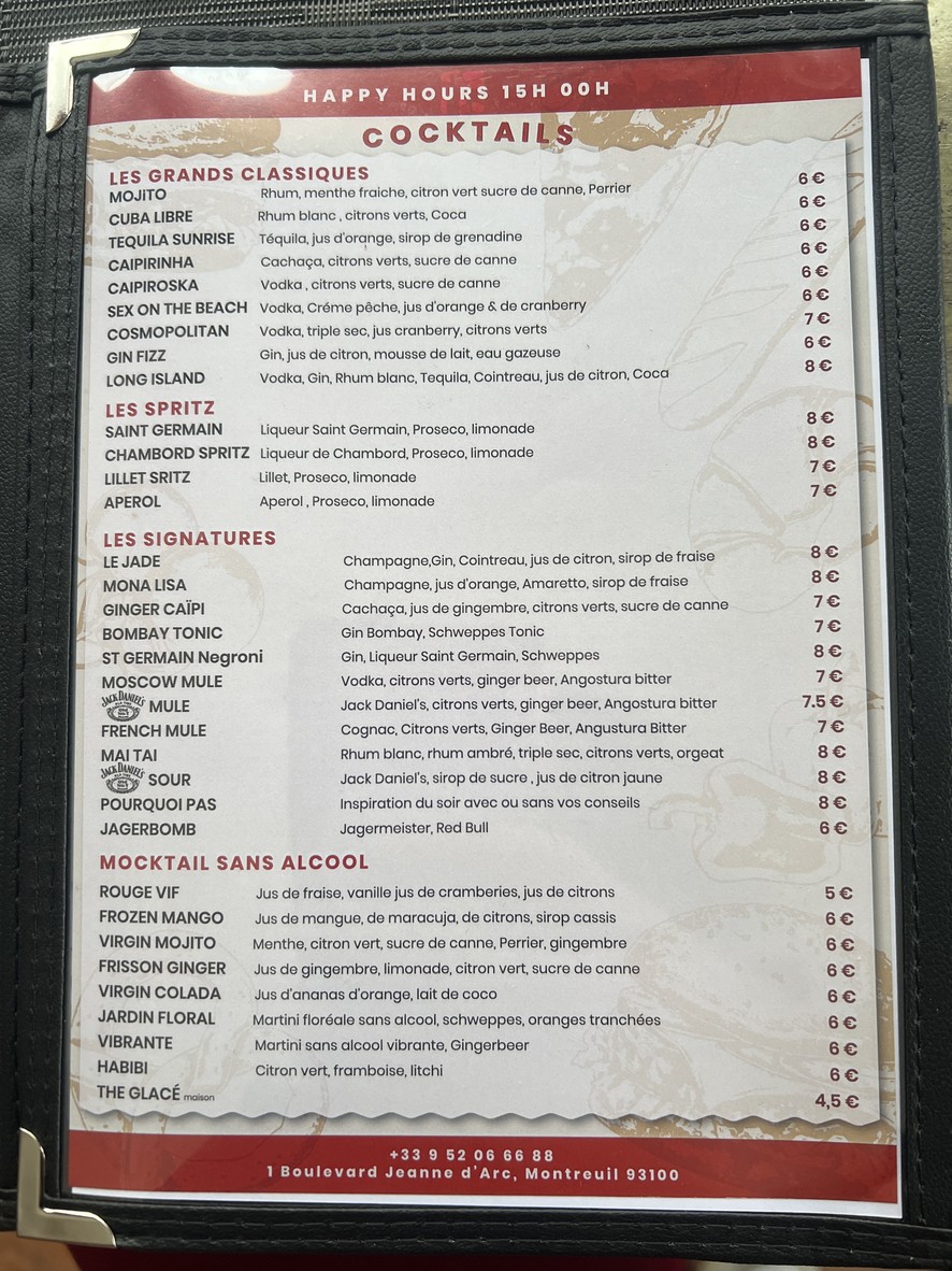 Au Lèche Vins menu 3