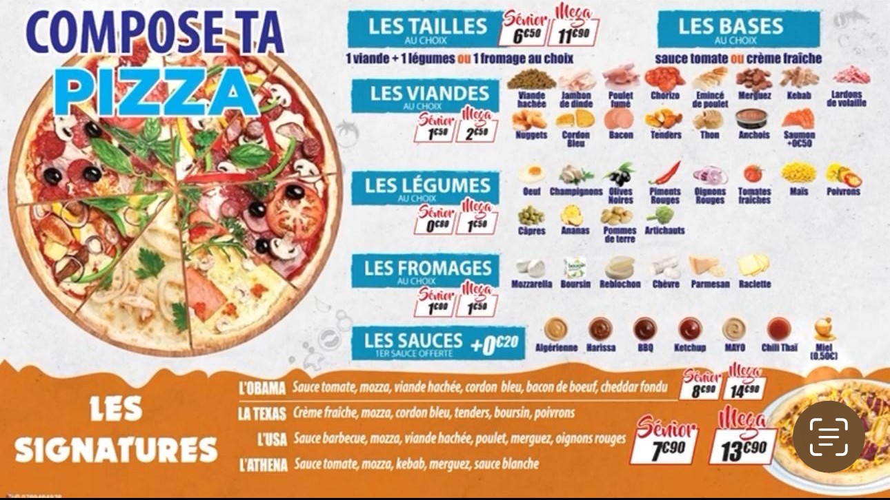 5 PIZZ PORTE DORÉE menu 4