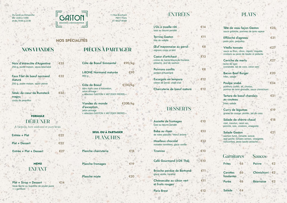 Gaston menu 1