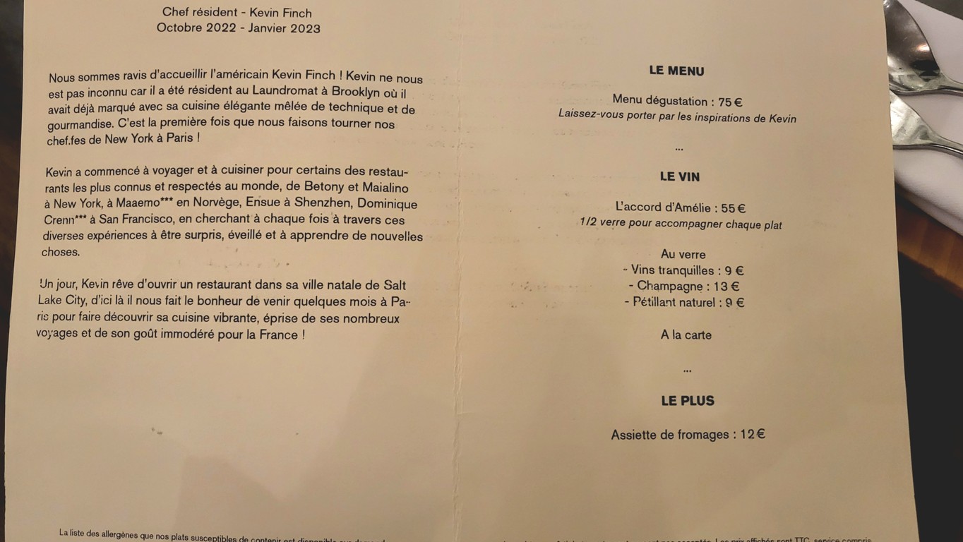 Fulgurances menu 2