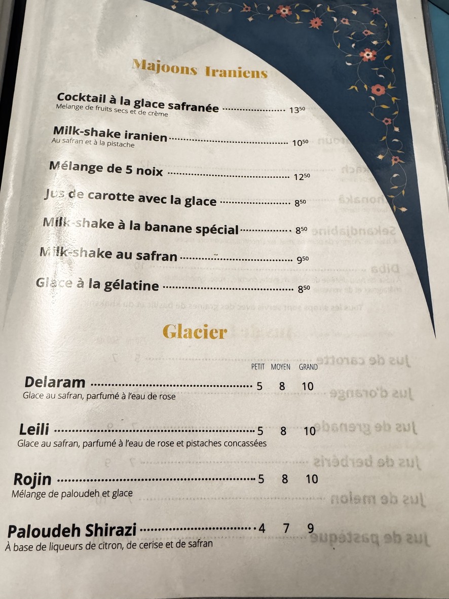 CAFÉ DE CHIRAZ menu 3