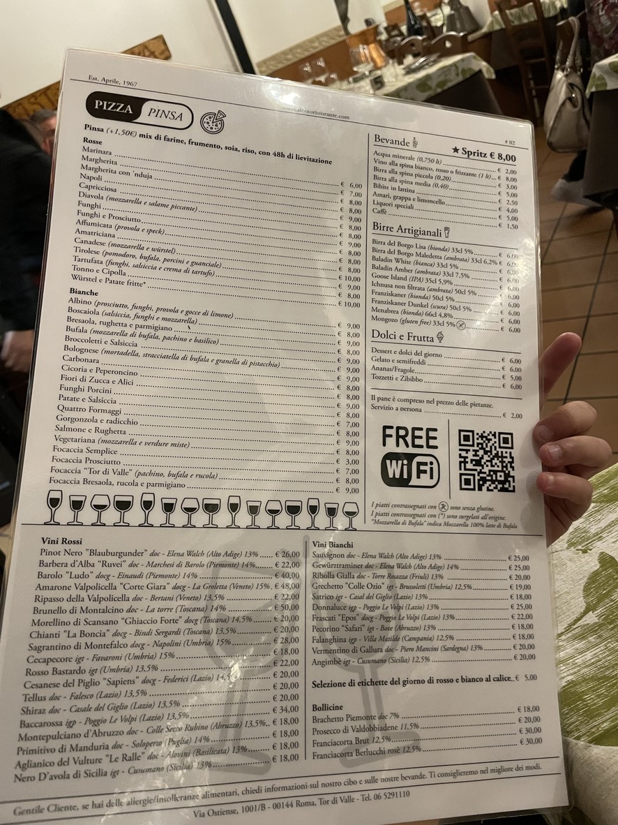 Ristorante Albino menu 2