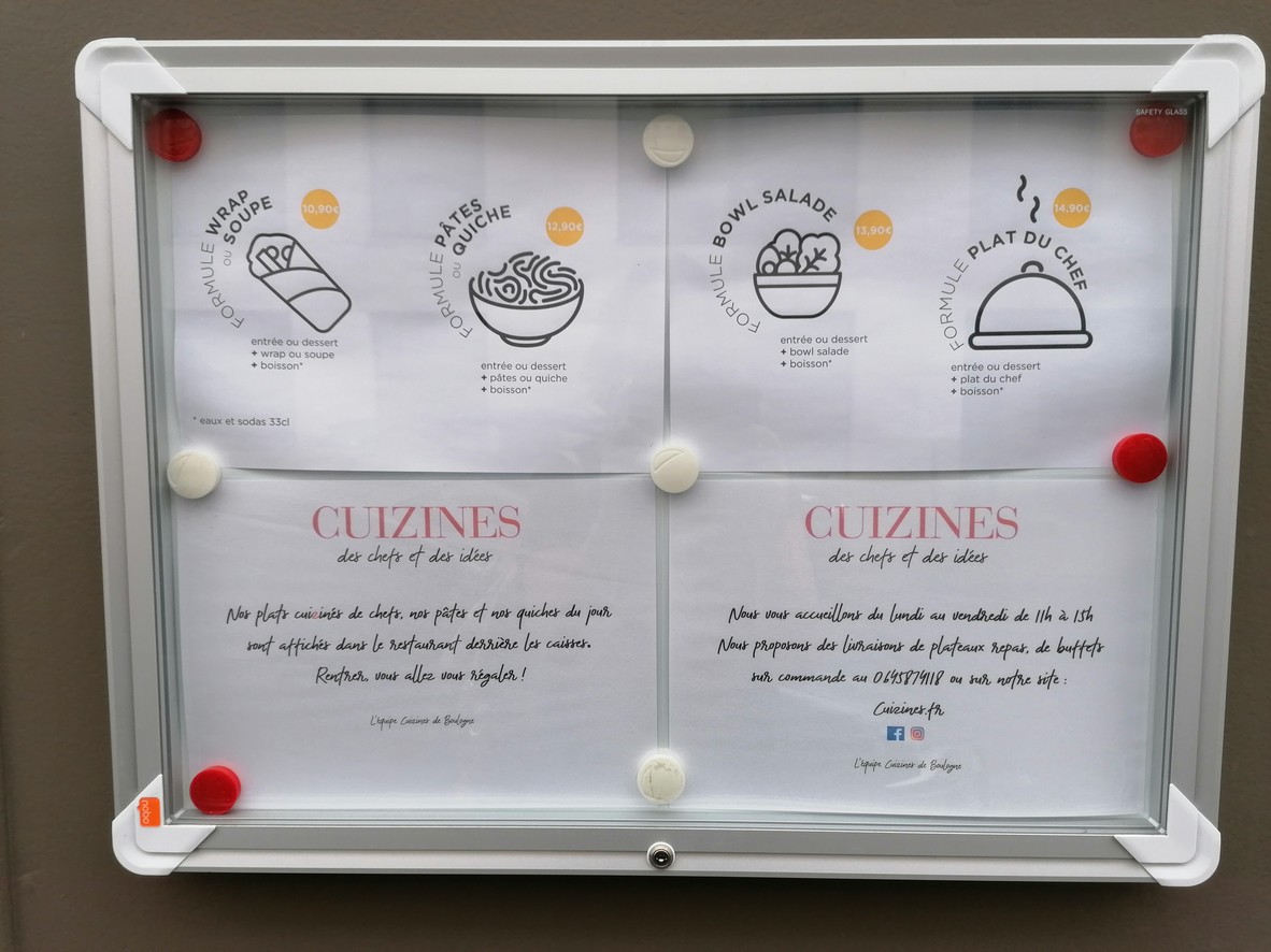 CUIZINES - Restauration rapide et traiteur à Boulogne menu 1