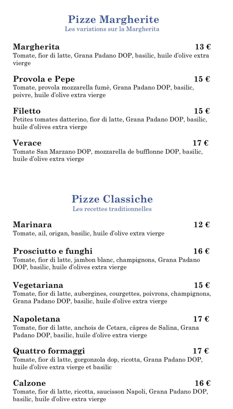 IAMM IA - Pizzeria Napolitaine menu 3