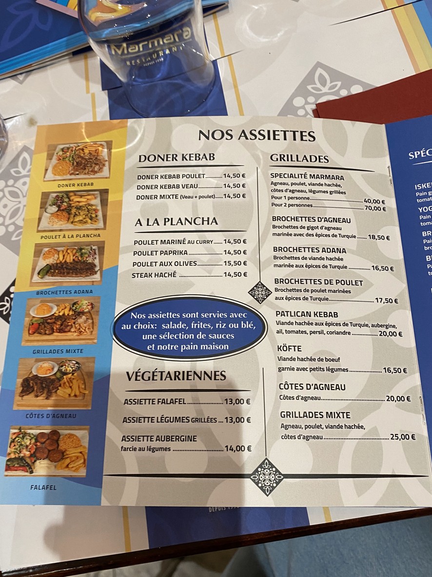 Marmara Restaurant Paris 10 - Depuis 1990 menu 2