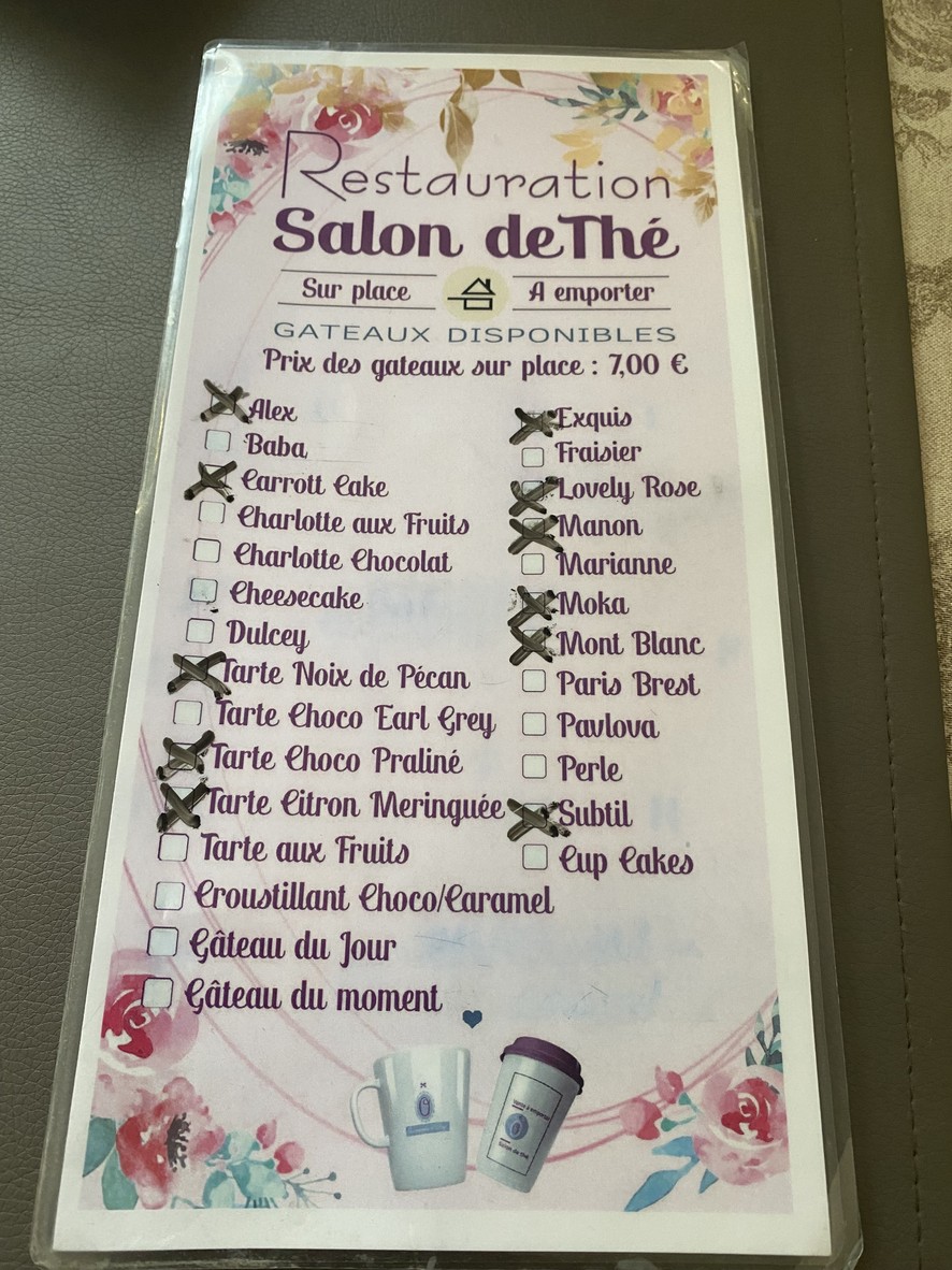 Ô Gourmandises d'Ange menu 2