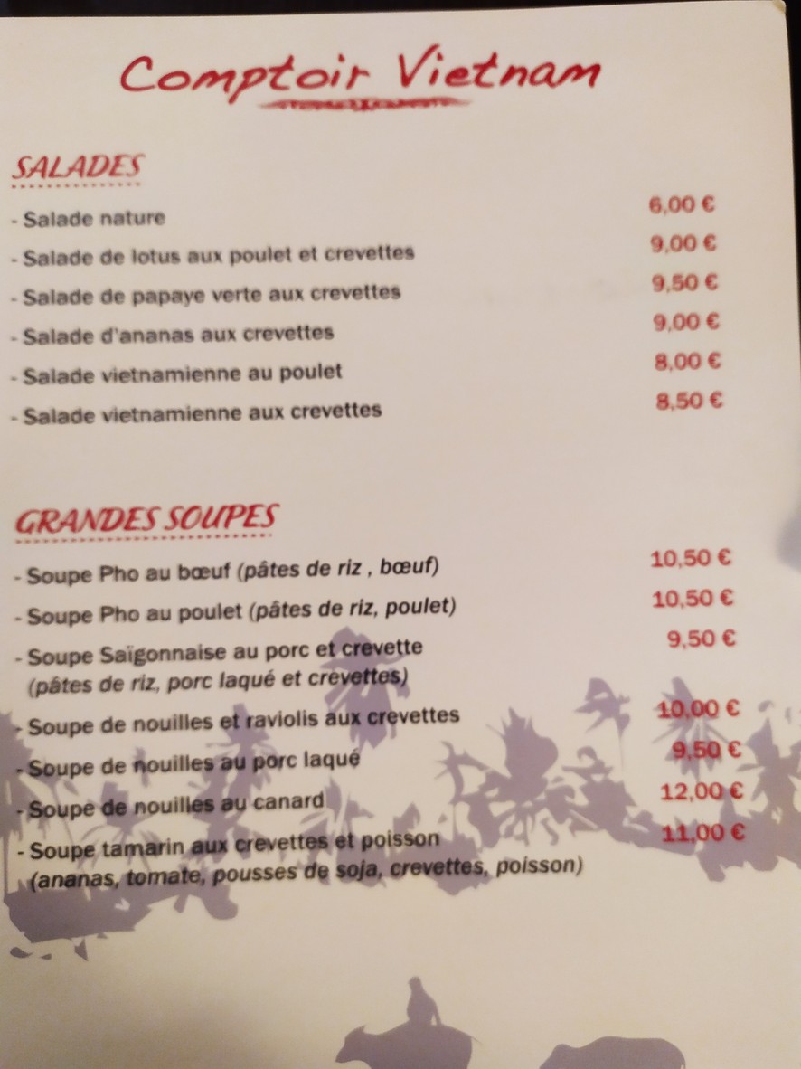 Restaurant Comptoir Vietnam menu 4