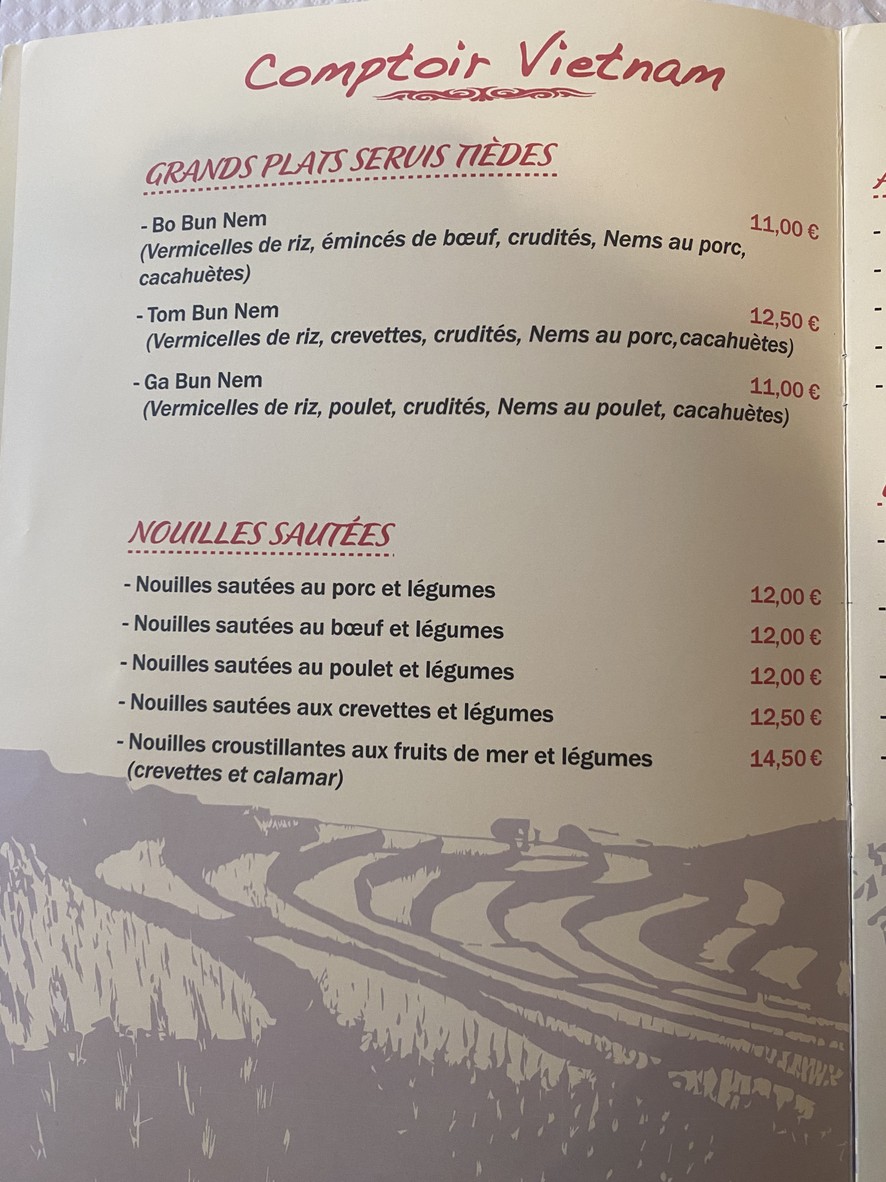 Restaurant Comptoir Vietnam menu 5
