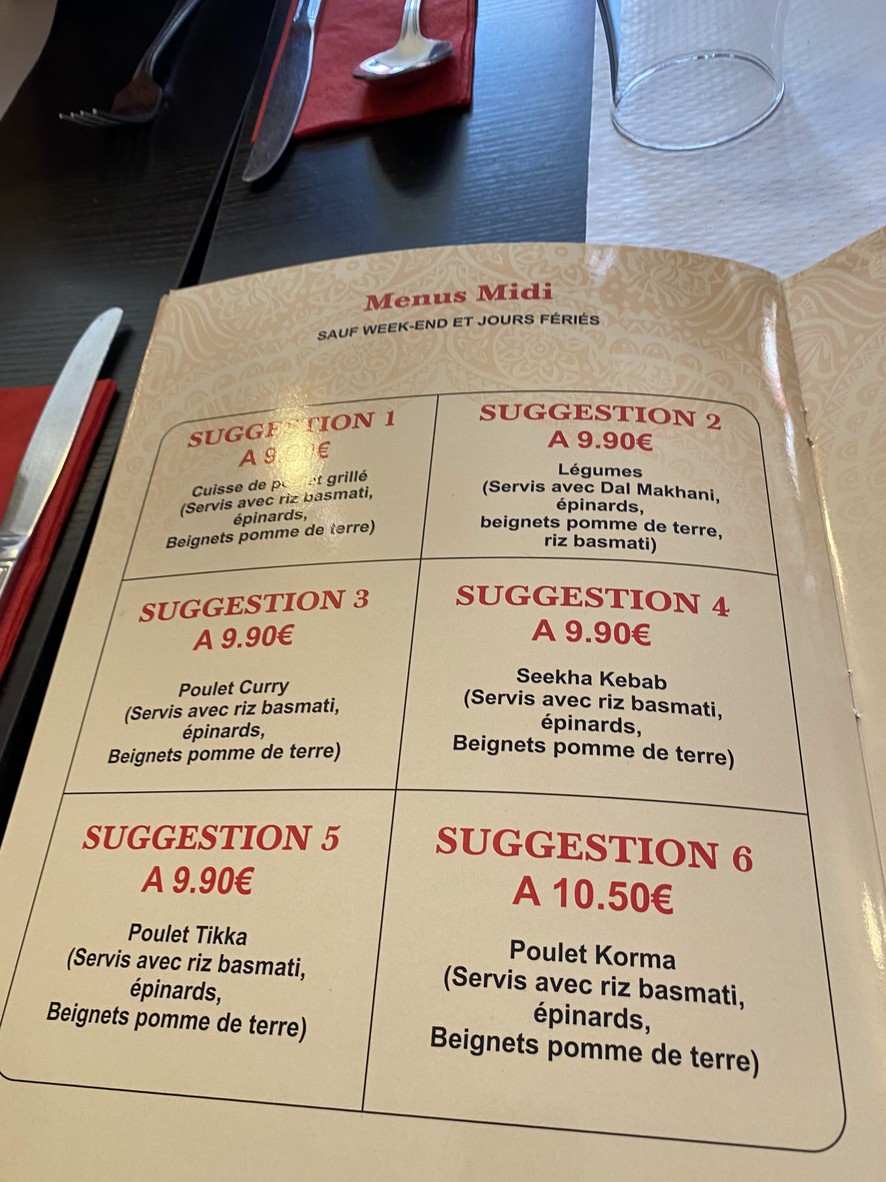 RANA Restaurant Indien menu 3