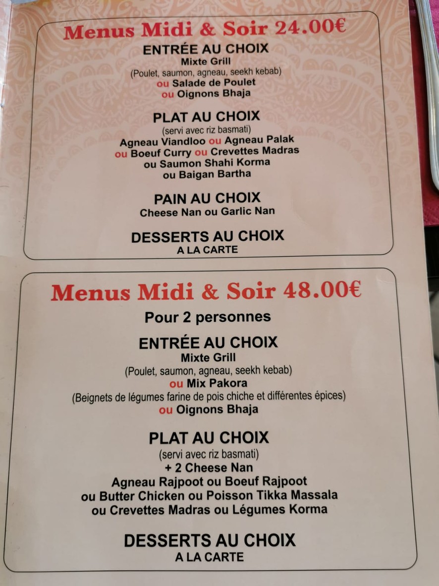 RANA Restaurant Indien menu 4