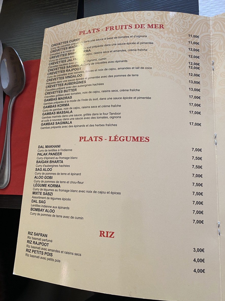 RANA Restaurant Indien menu 6