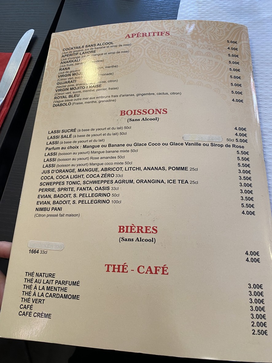 RANA Restaurant Indien menu 7