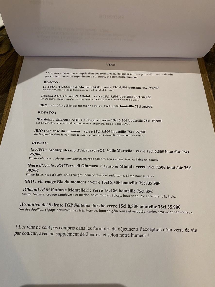 Matteo Pizza Neuilly. menu 4