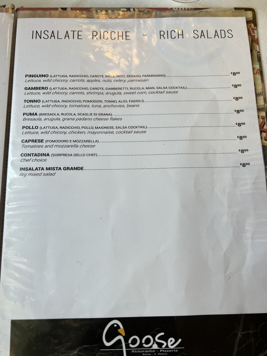 Goose menu 2