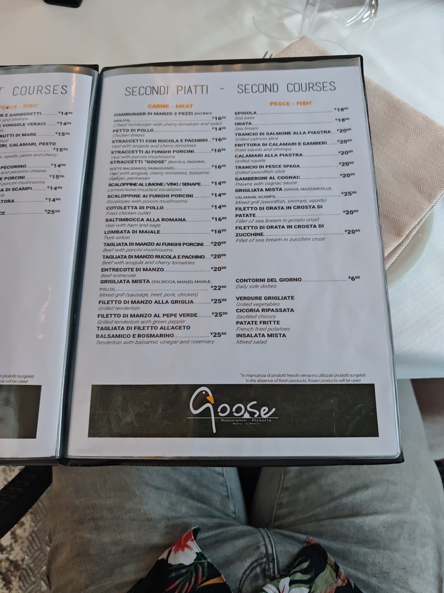 Goose menu 5