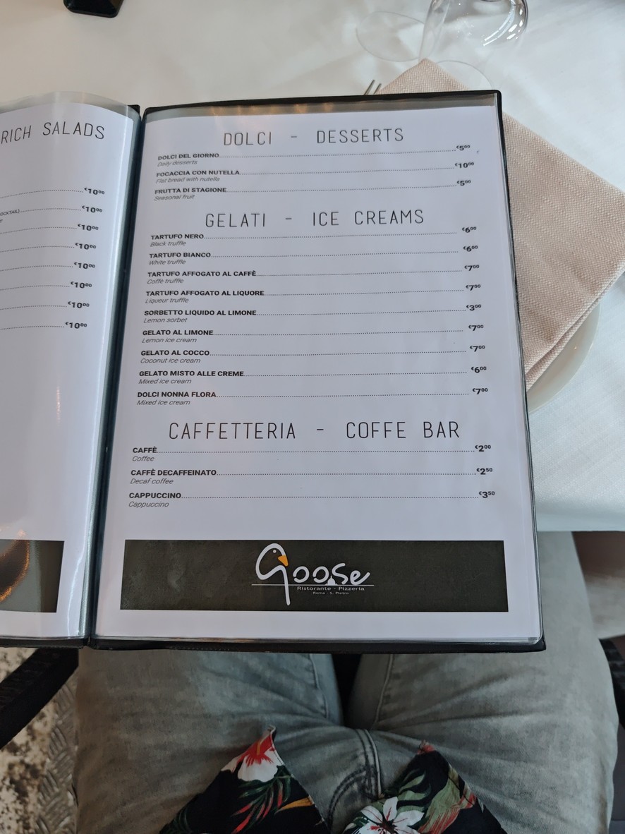 Goose menu 6