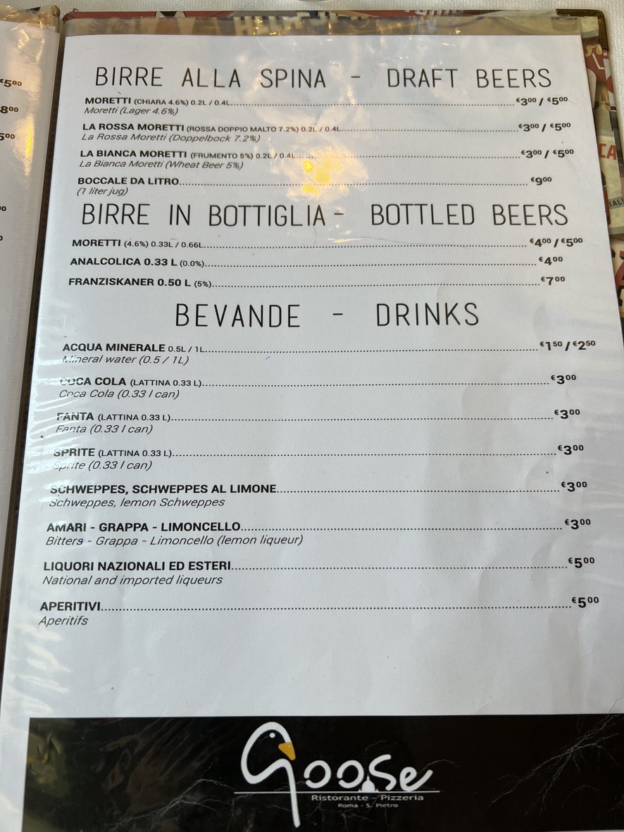 Goose menu 7