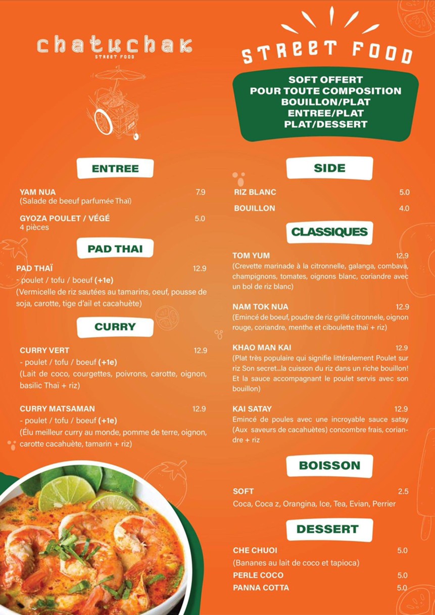 Chatuchak street food - Saint Honorée menu 1