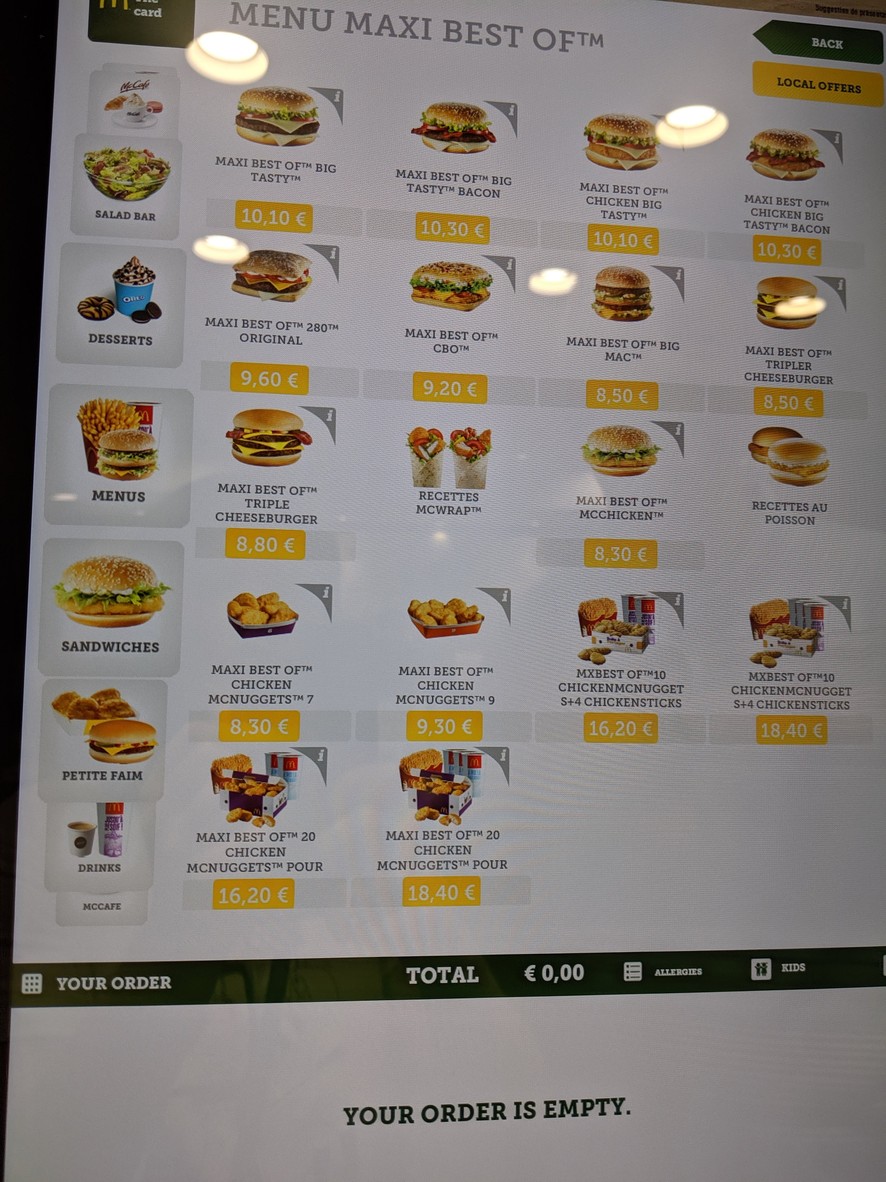 McDonald's menu 1