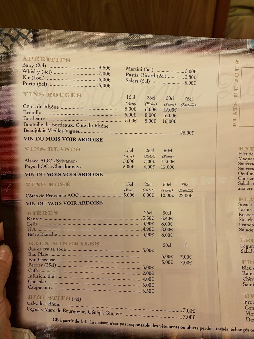 Chez Léon menu 2