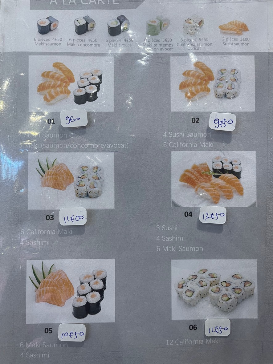 Saveurs du Levant menu 2