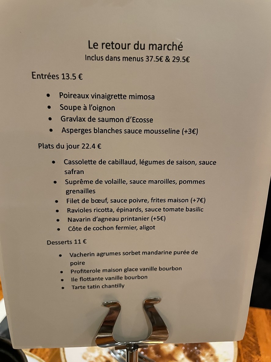 Bourgogne Sud menu 1