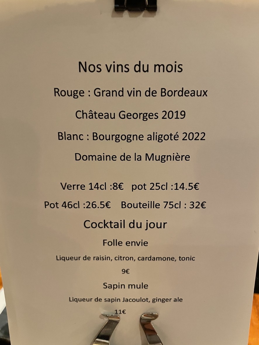 Bourgogne Sud menu 2