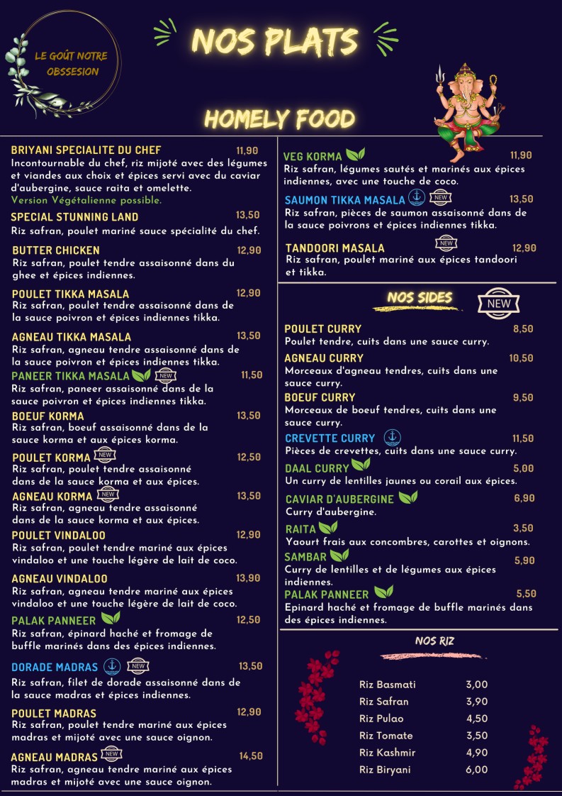 Stunning Land menu 5