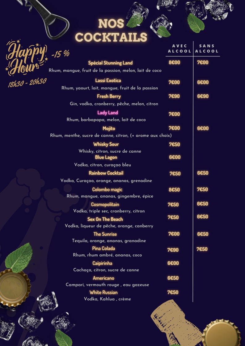 Stunning Land menu 6