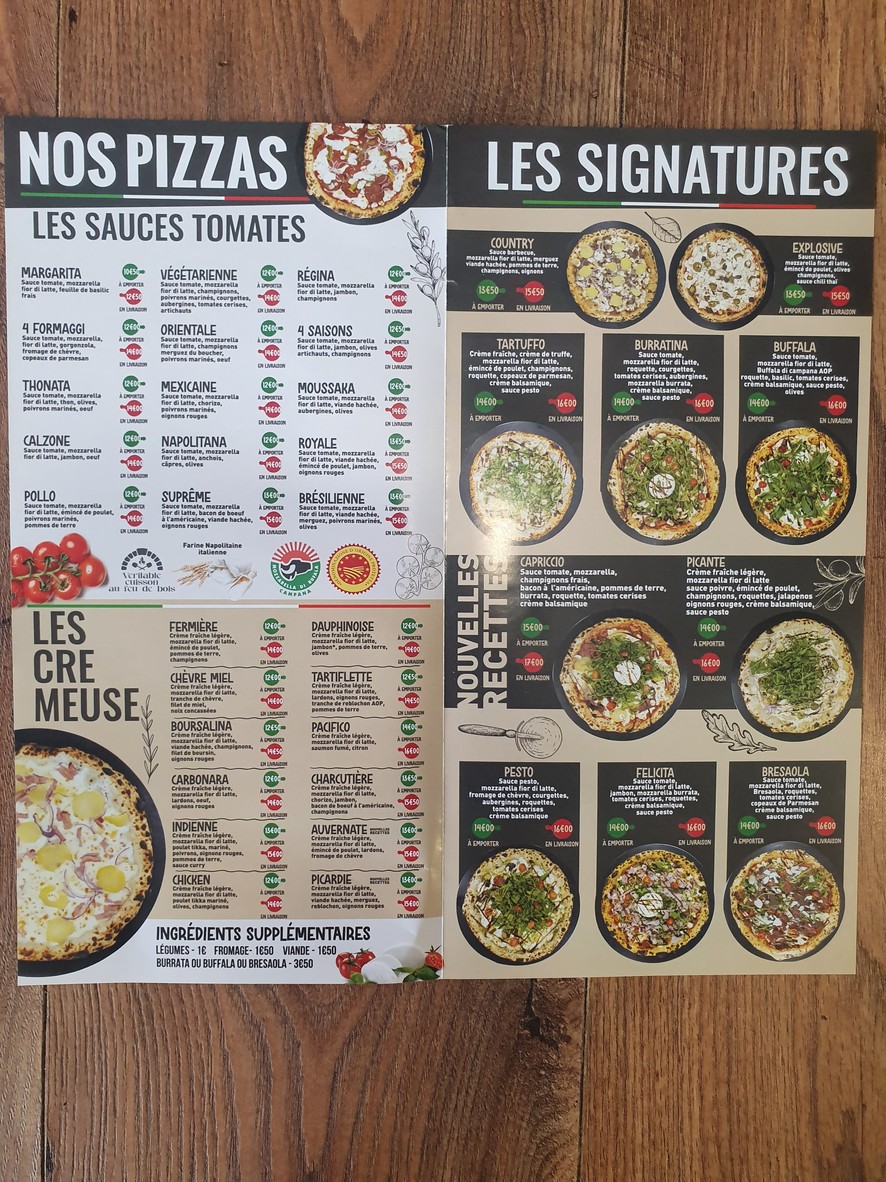Pizzeria Au Bois menu 2