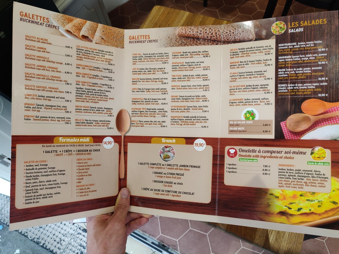 La Cuillère en Bois menu 1