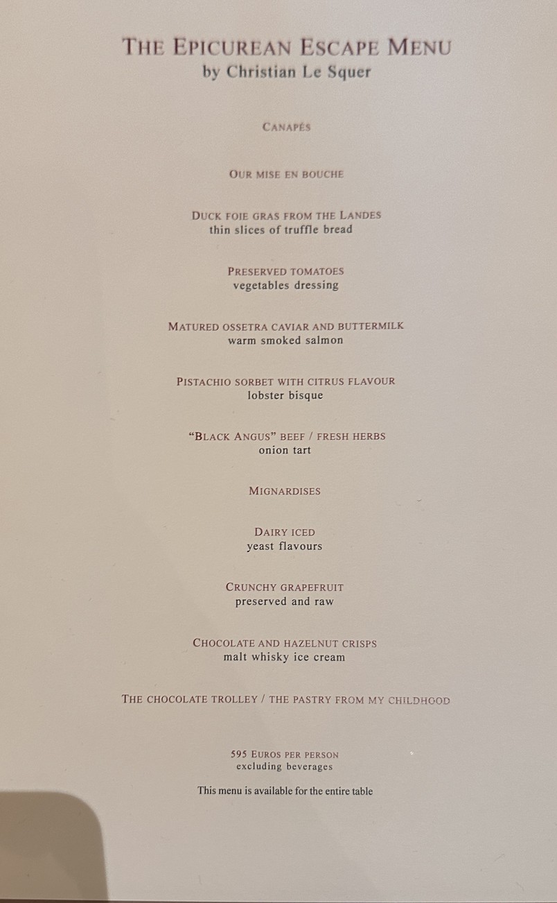 Le Cinq menu 1
