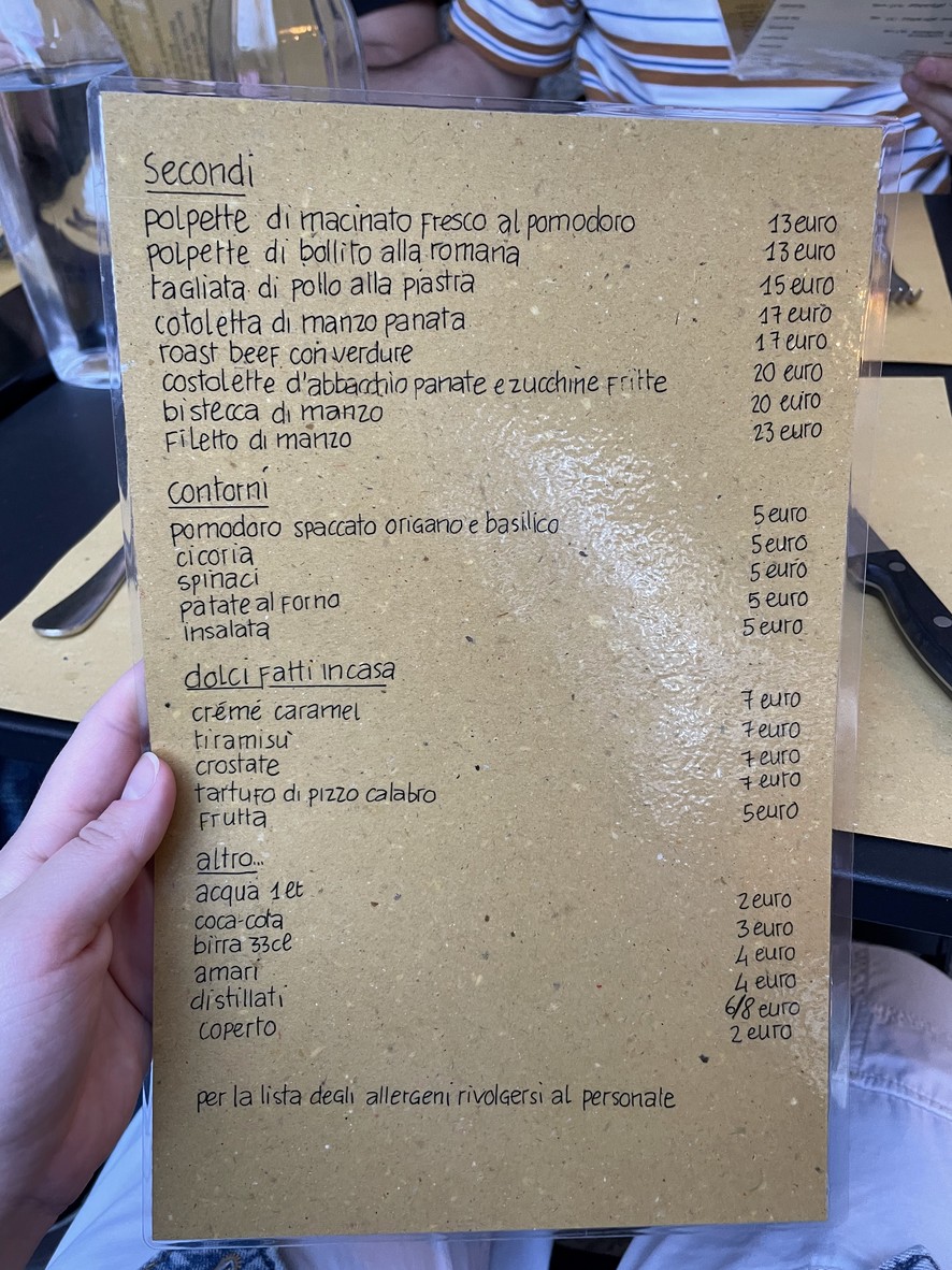 Osteria Chiana menu 2