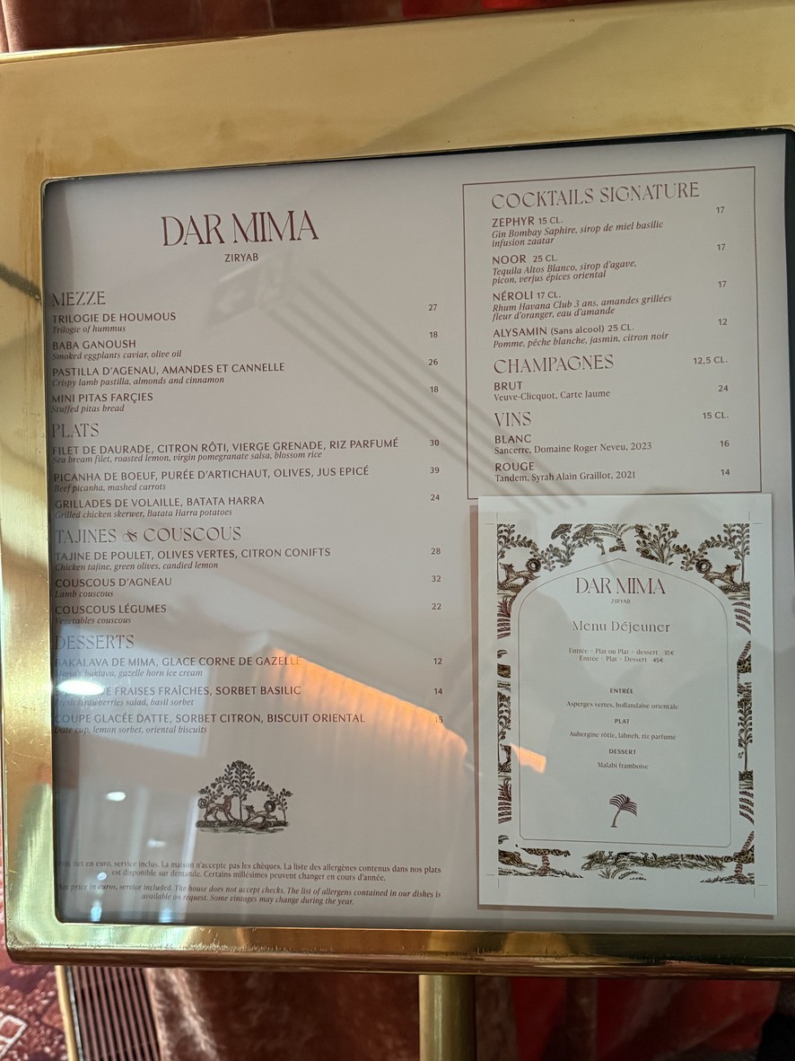 Dar Mima menu 1