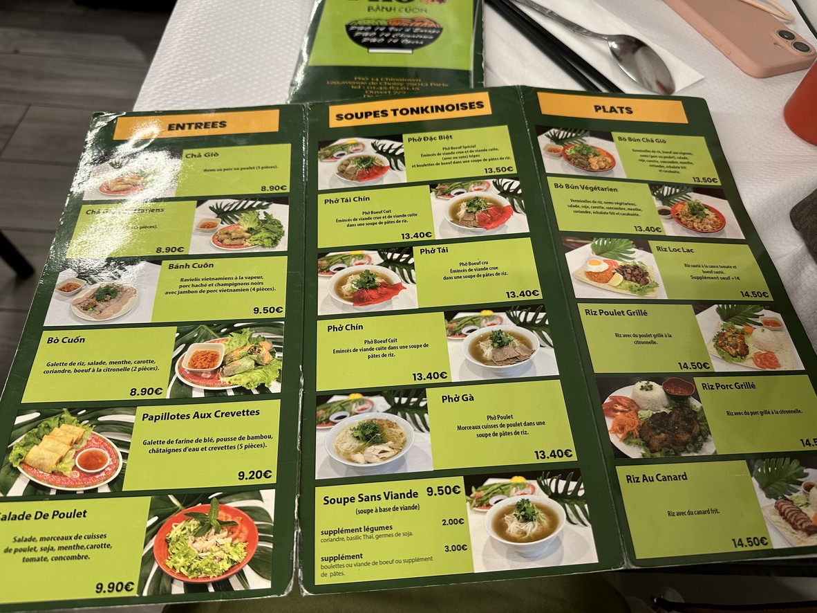 Phở Bánh Cuốn 14 (PHO 14 Opéra) menu 1