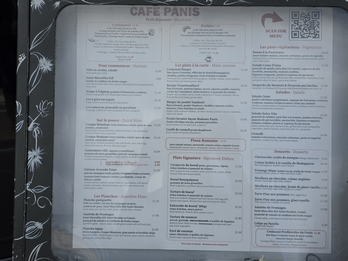 Café Panis menu 1