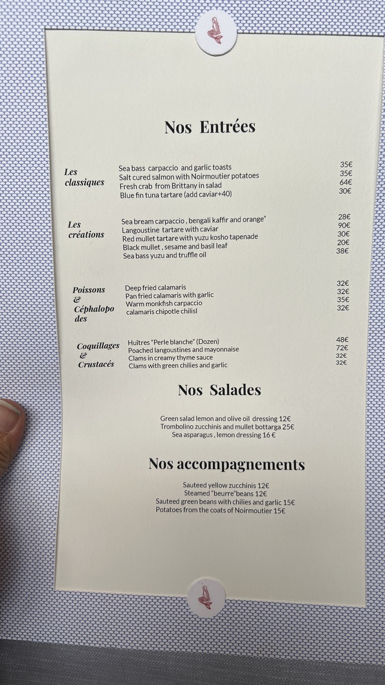 Le Duc menu 1