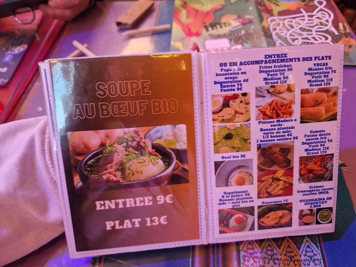 INCA fusion latina menu 1