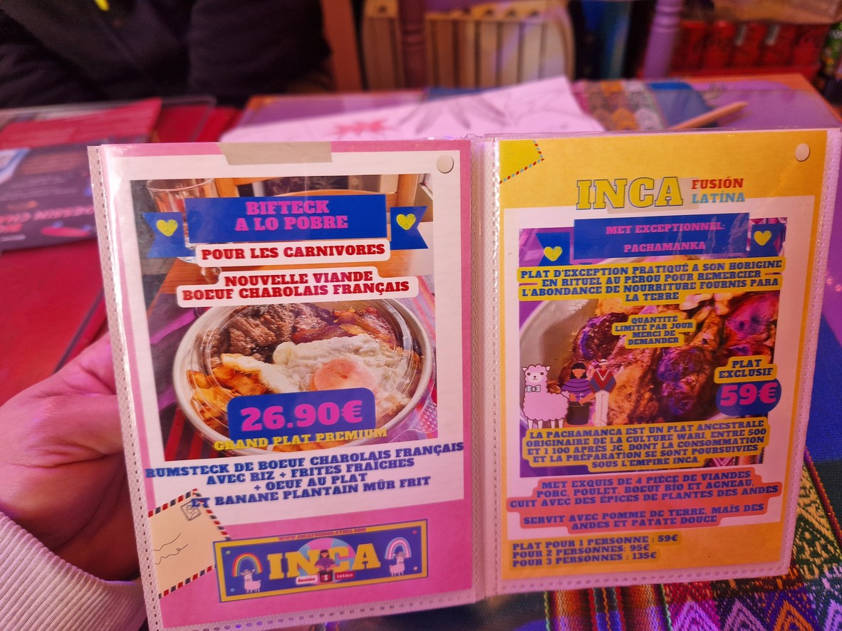INCA fusion latina menu 2