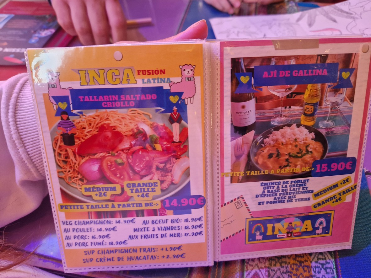 INCA fusion latina menu 4