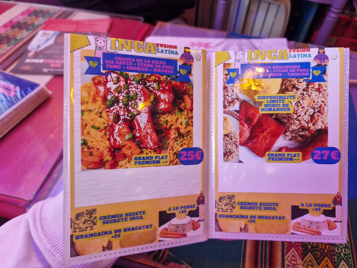 INCA fusion latina menu 5